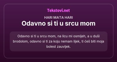 Odavno si ti u srcu mom !